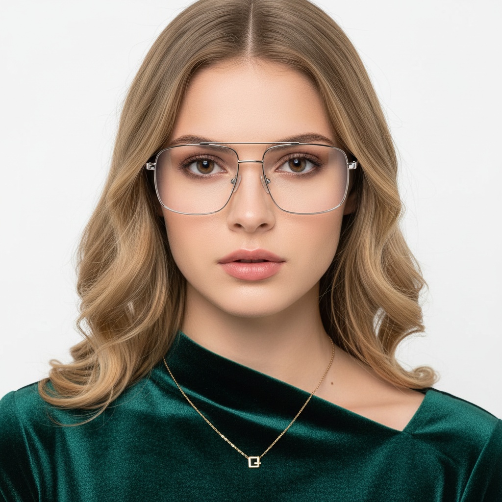 BS2425-0226_Silver_Aviator_Metal_Glasses_model