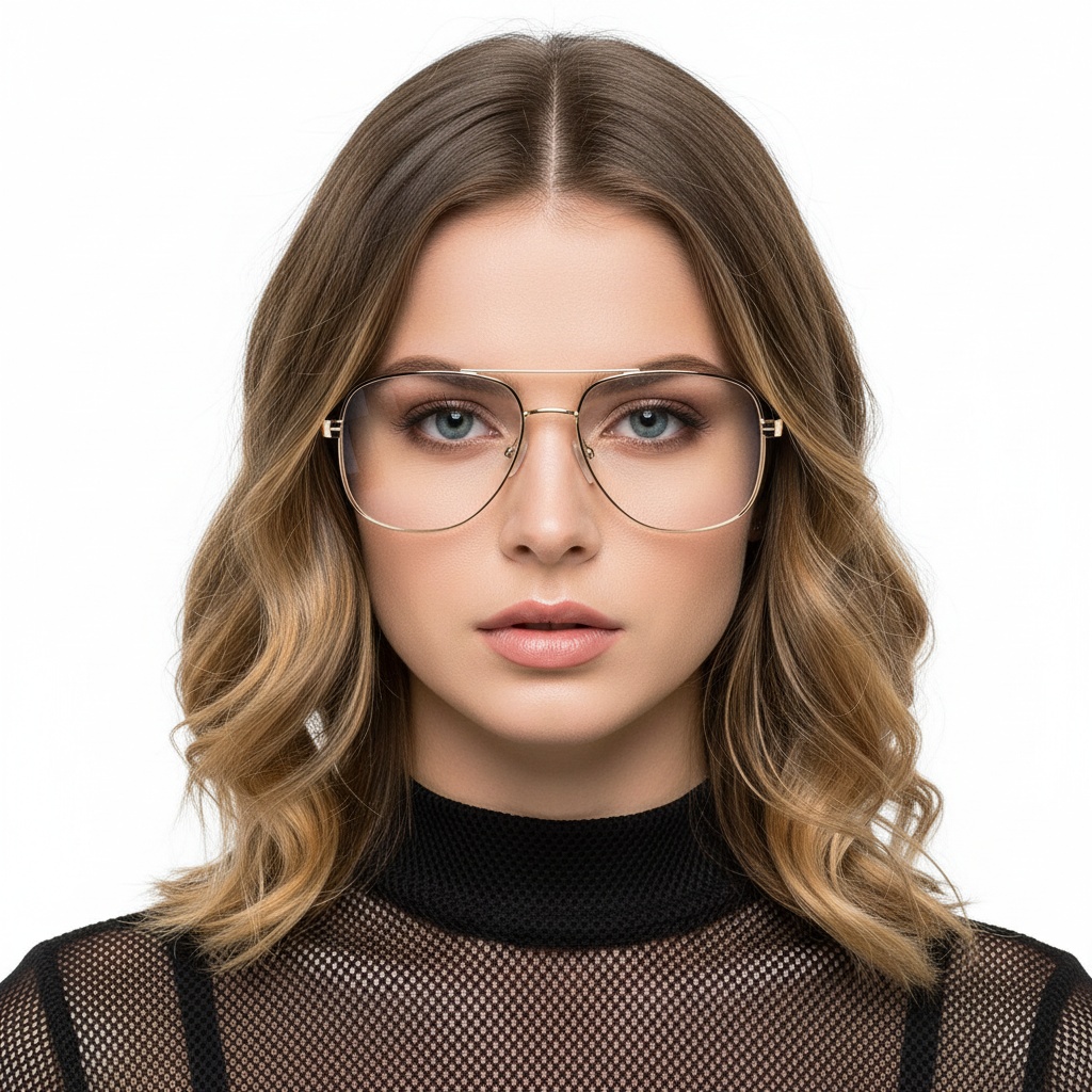 BS2425-0262_Golden_Aviator_Metal_Glasses_model