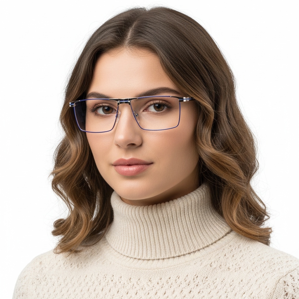 BS2425-0324_Blue_Rectangular_Metal_Glasses_model