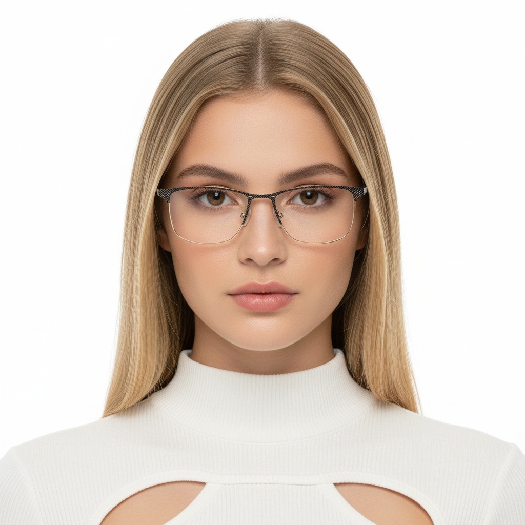 BS2425-0343_Golden_Rectangular_Metal_Glasses_model