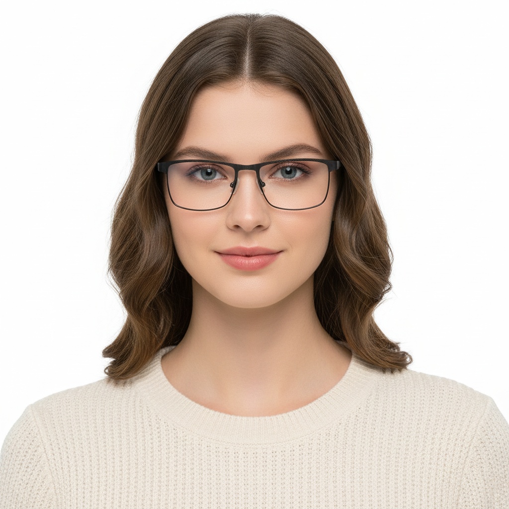 BS2425-0360_Black_Rectangular_Metal_Glasses_model