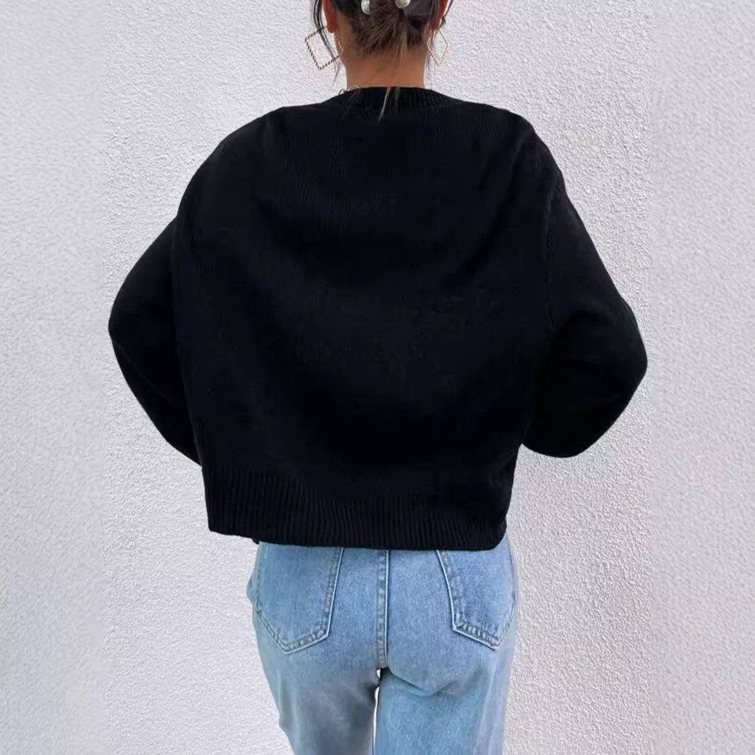 Embroidered Cropped Knit Cardigan Vest Set Spring Autumn SSU-00014