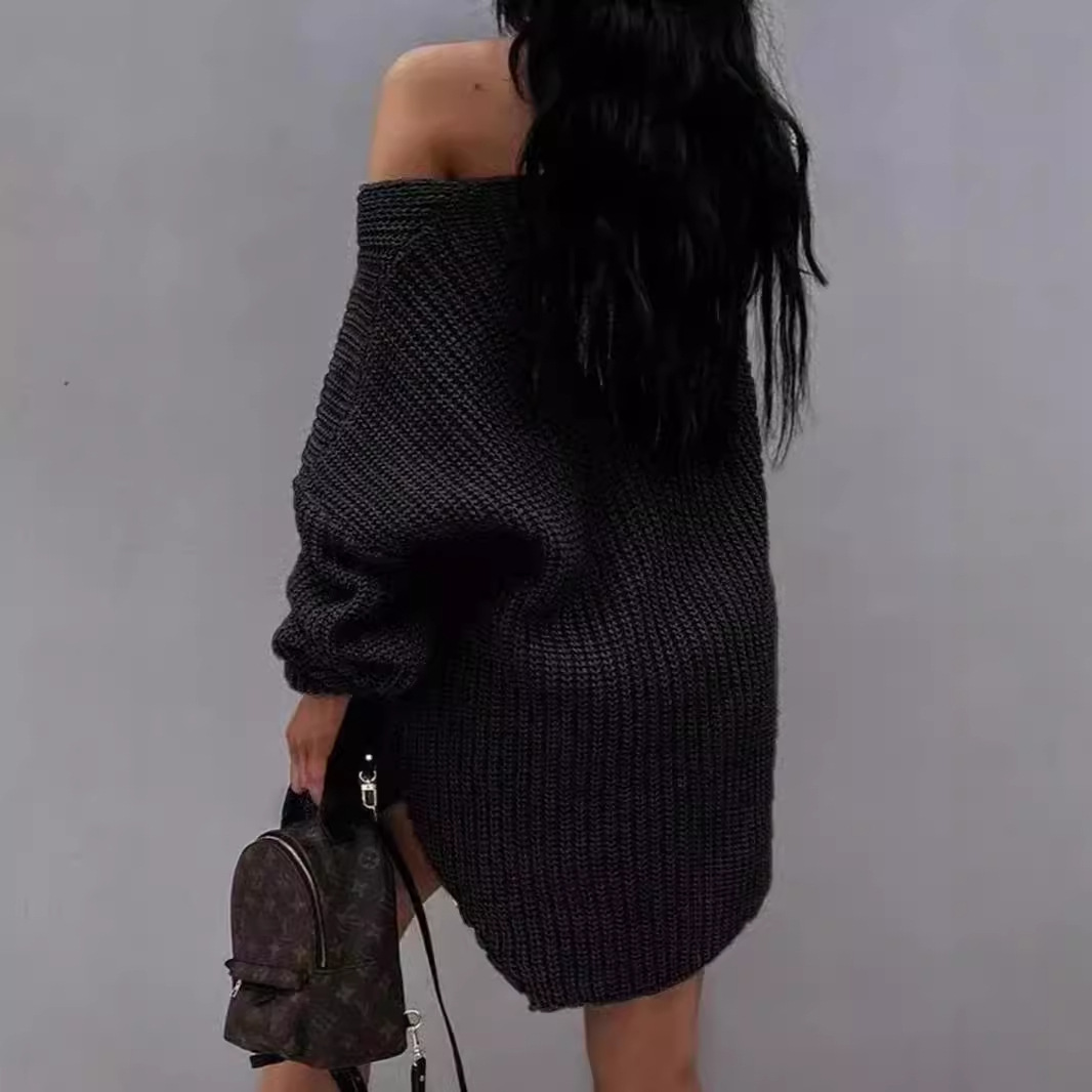 Chunky Knit V-Neck Sweater - Casual Fall Winter Pullover SSU-00024