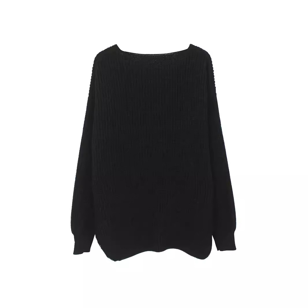Chunky Knit V-Neck Sweater - Casual Fall Winter Pullover SSU-00024