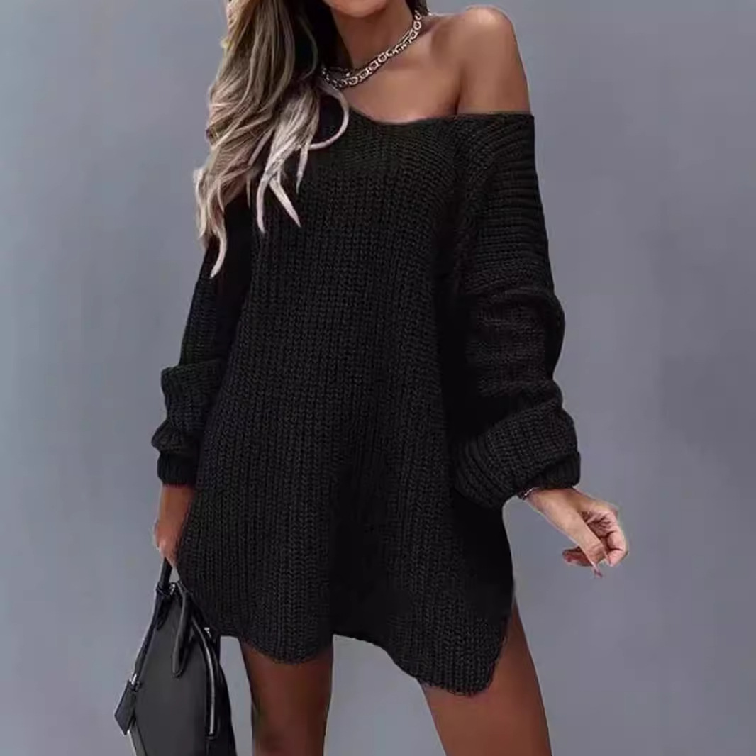 Chunky Knit V-Neck Sweater - Casual Fall Winter Pullover SSU-00024