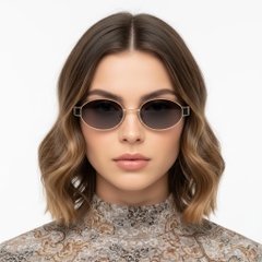 BS2503-0047_Golden_Oval_Metal_Sunglasses_model