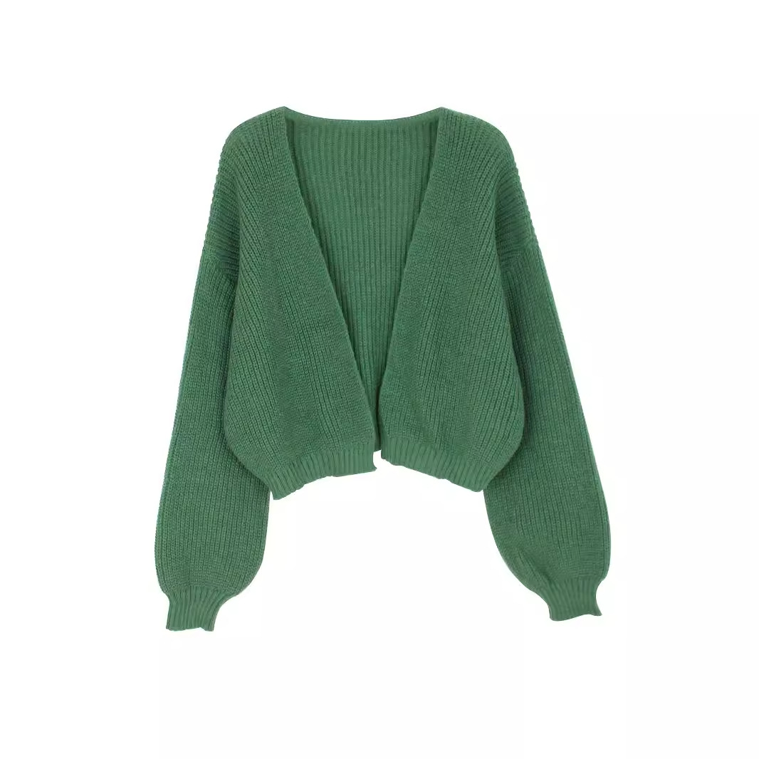 Knit Cardigan Cropped Sweater - Lightweight Spring Autumn Outerwear