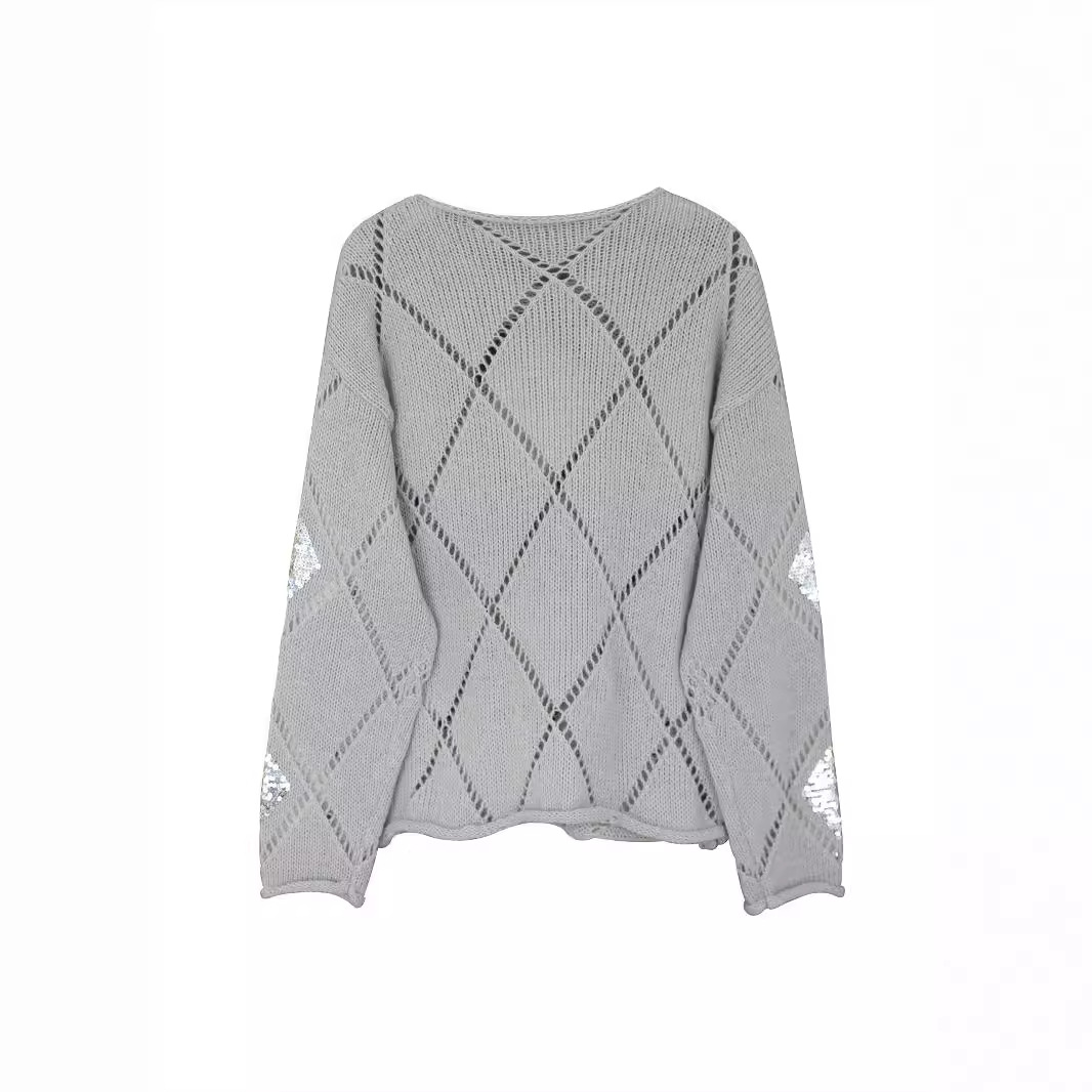 Women's Knit Sweater Long Sleeve Crewneck Pullover Top SSU-00117