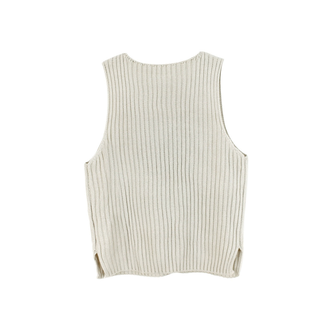 Knitted Sweater Vest Women American Flag Sleeveless Top SSU-00041