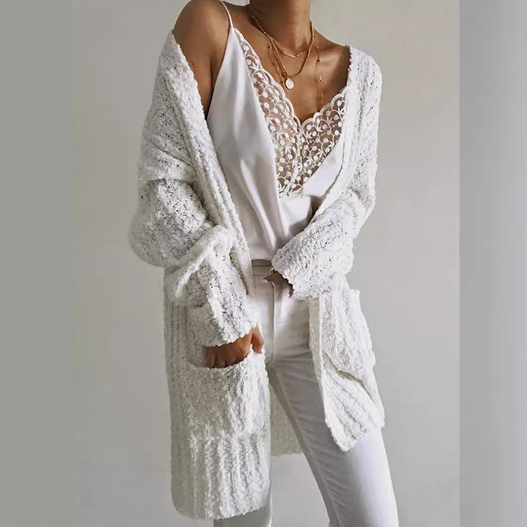 Knitted Cardigan Sweater Duster - Lightweight Spring Fall Outerwear SSU-00105