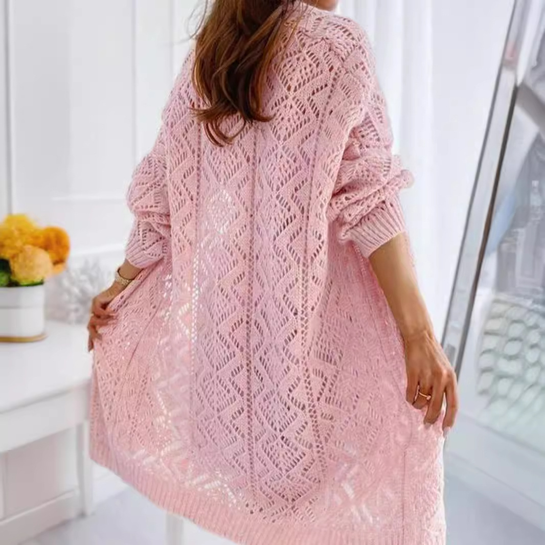 Knit Cardigan Sweater Women's Long Open Front Lightweight Fall SSU-00104