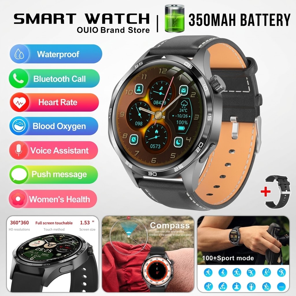 GT5 Pro Smart Watch with 1.53" Round HD Display & Bluetooth Calling