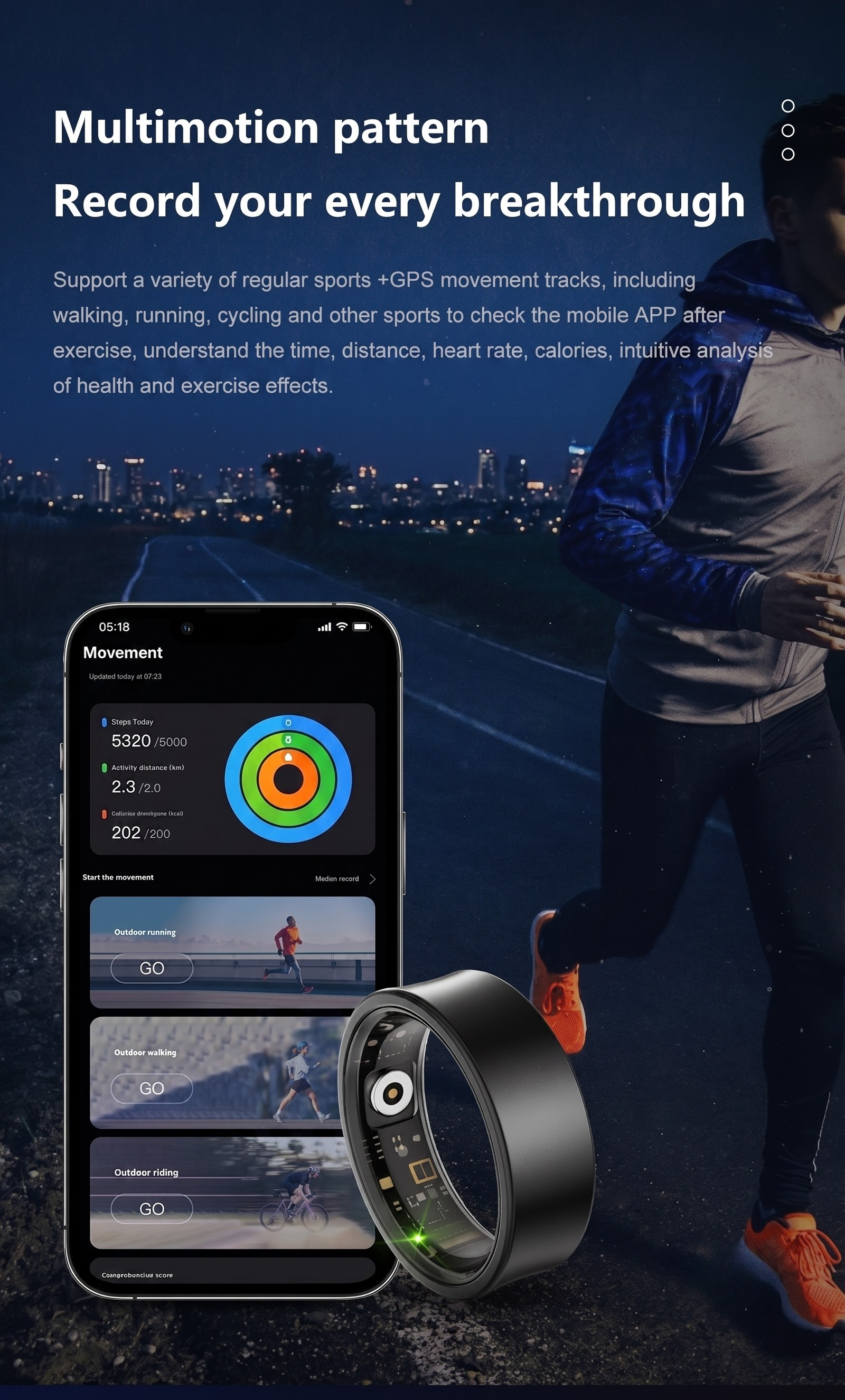 Smart Ring: tracker avanzato per la salute e il fitness, per un benessere ottimale.