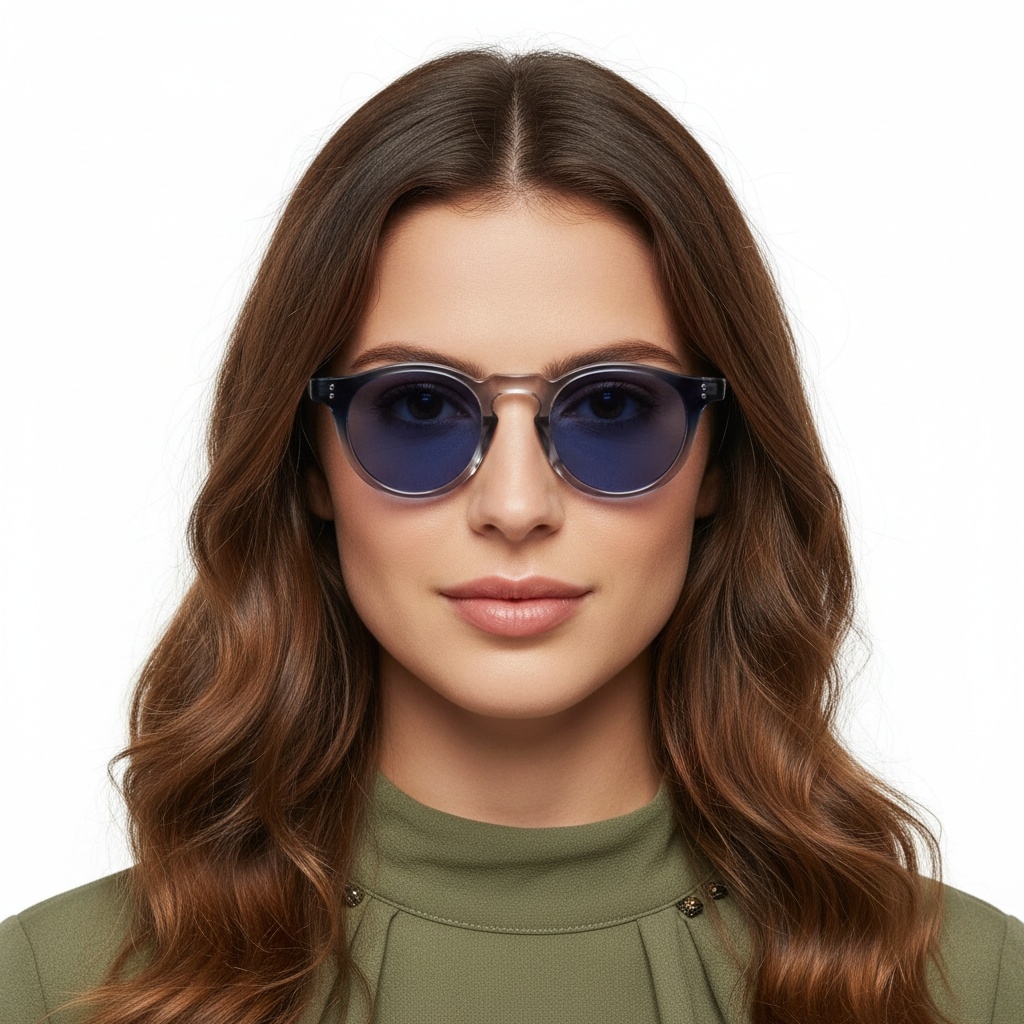 BS2503-0115_Grey_Oval_Plastic_Sunglasses_model