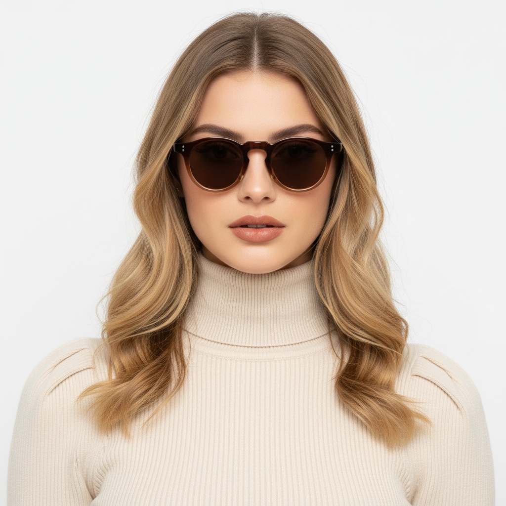 BS2503-0117_Brown_Oval_Plastic_Sunglasses_model