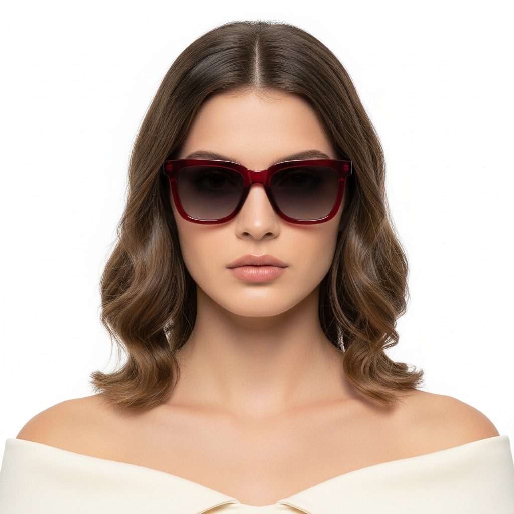 BS2607-0068_Red_Rectangular_Acetate_Sunglasses_model