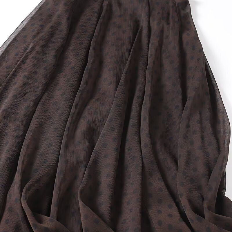 Midi Skirt Polka Dot High Waist Asymmetric KUN-00027