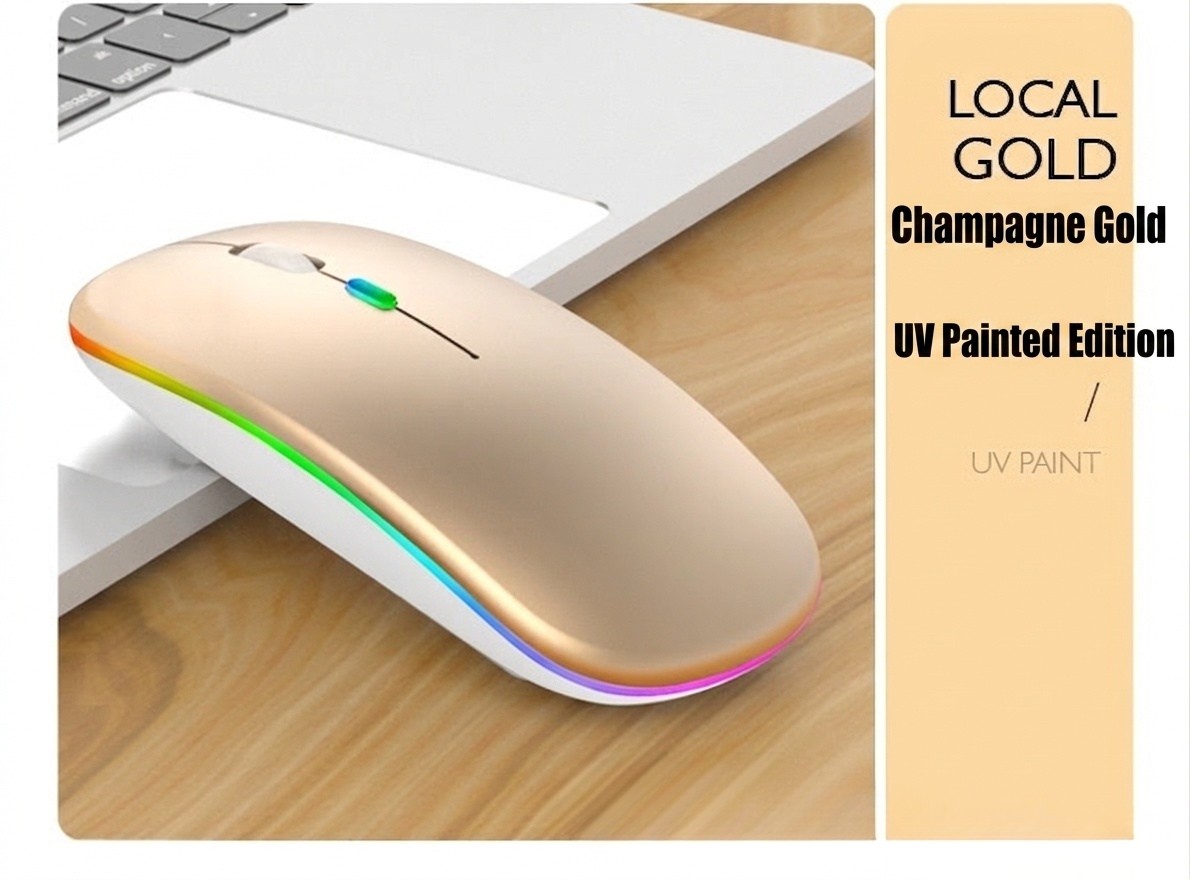 Ergonomic RGB Wireless Mouse, Dual-Mode Bluetooth 5.1 & 2.4G, 500mAh Battery