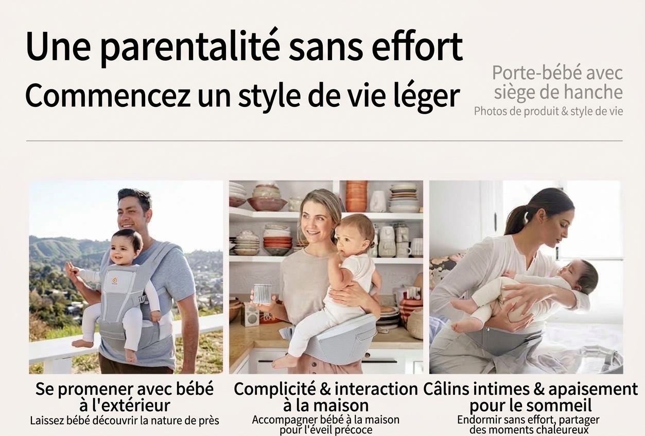 Porte-bébé Ergobaby Alta avec assise sur la hanche - Ergonomique et respirant