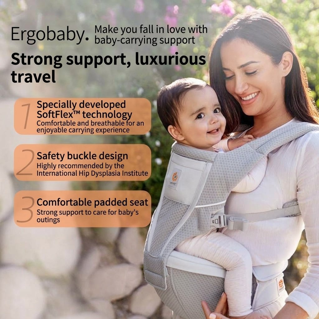 Ergobaby Alta Hip Seat Baby Carrier - Ergonomic & Breathable
