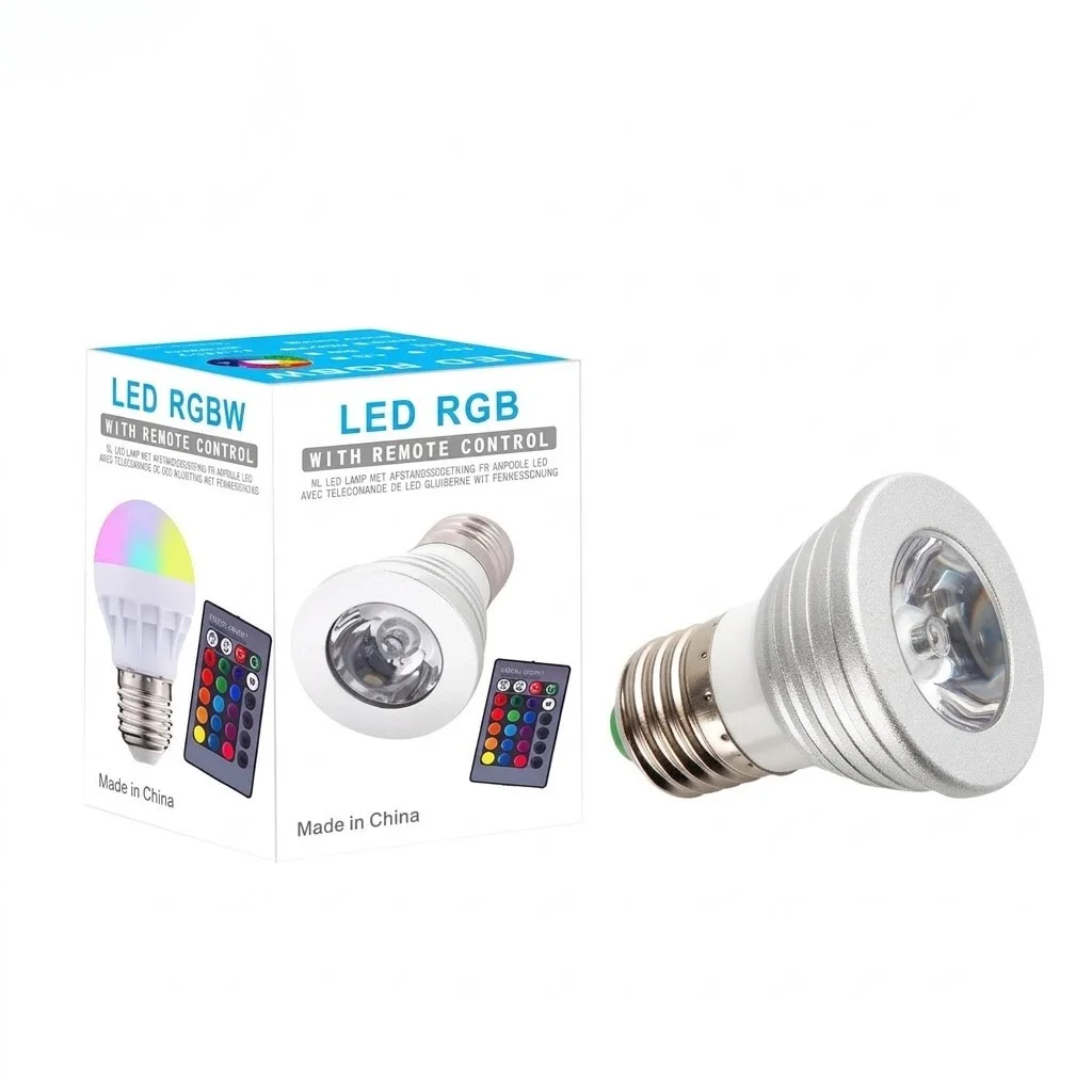 Smart RGB LED Bulb with Remote Control Dimmable Color Light