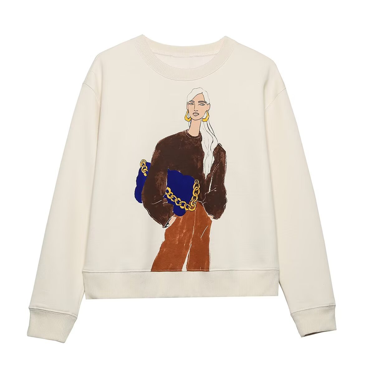 Women's Graphic Print Sweatshirt - European Style KUN-00016
