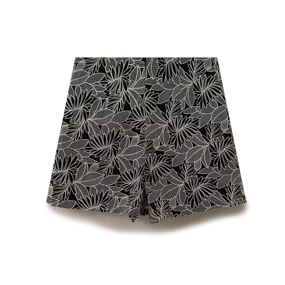 Women's Leaf Embroidered Skirt Pants - Versatile Chic KUN-00030