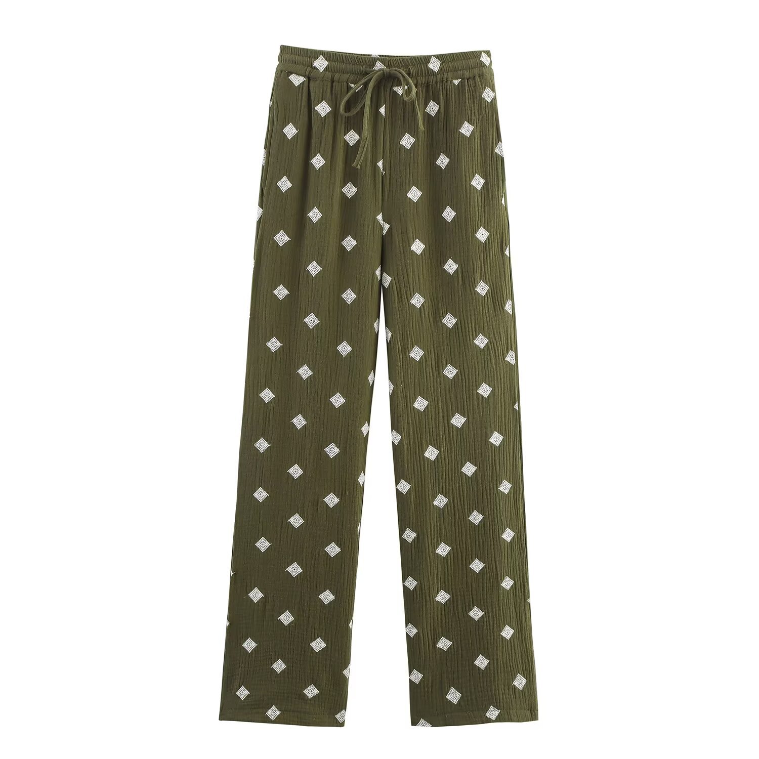 Conjunto de camisa y pantalón bordados - Estilo europeo KUN-00017