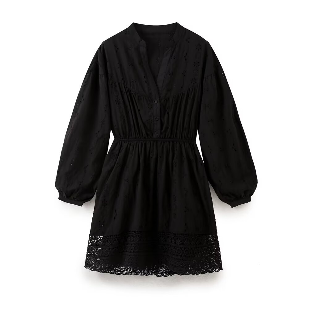 Minivestido de mujer - Encaje bordado de moda KUN-00001