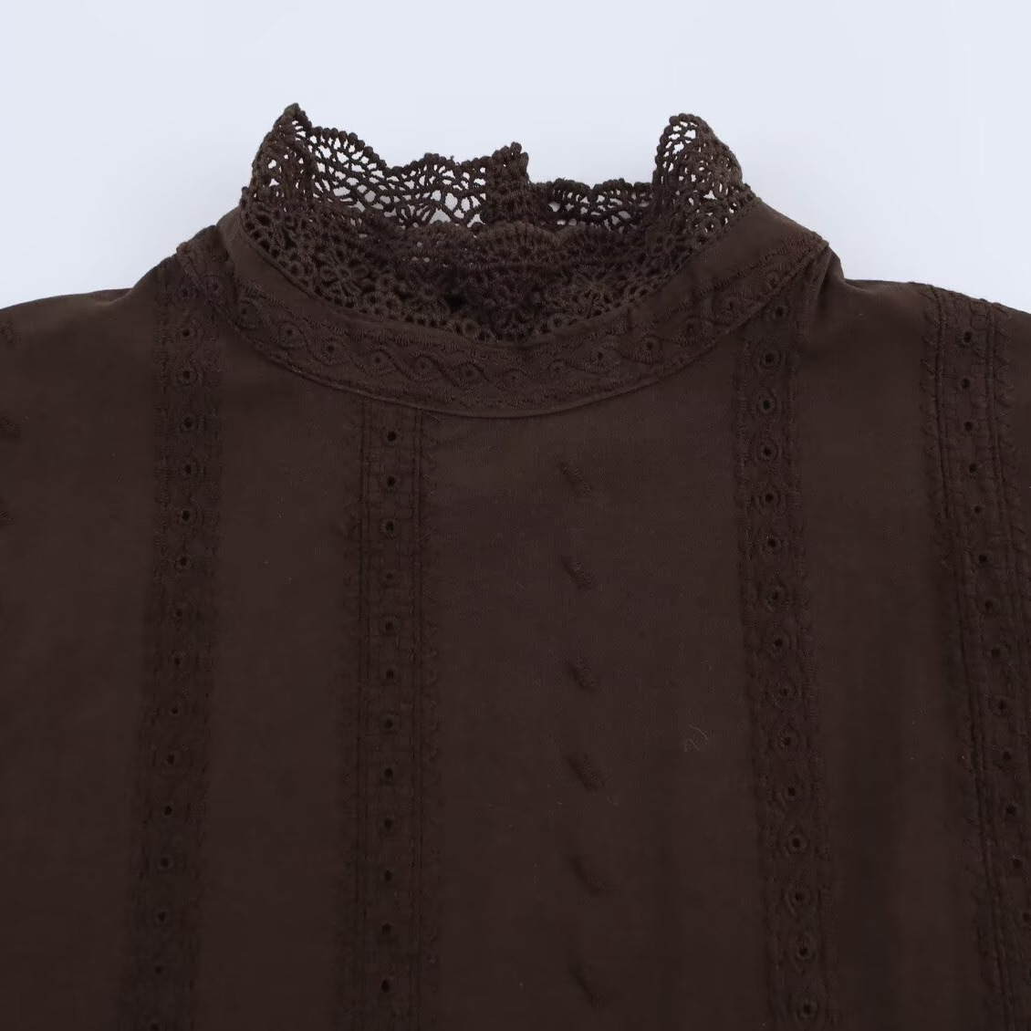 Embroidered Lace Blouse - Classic Women's Shirt KUN-00009