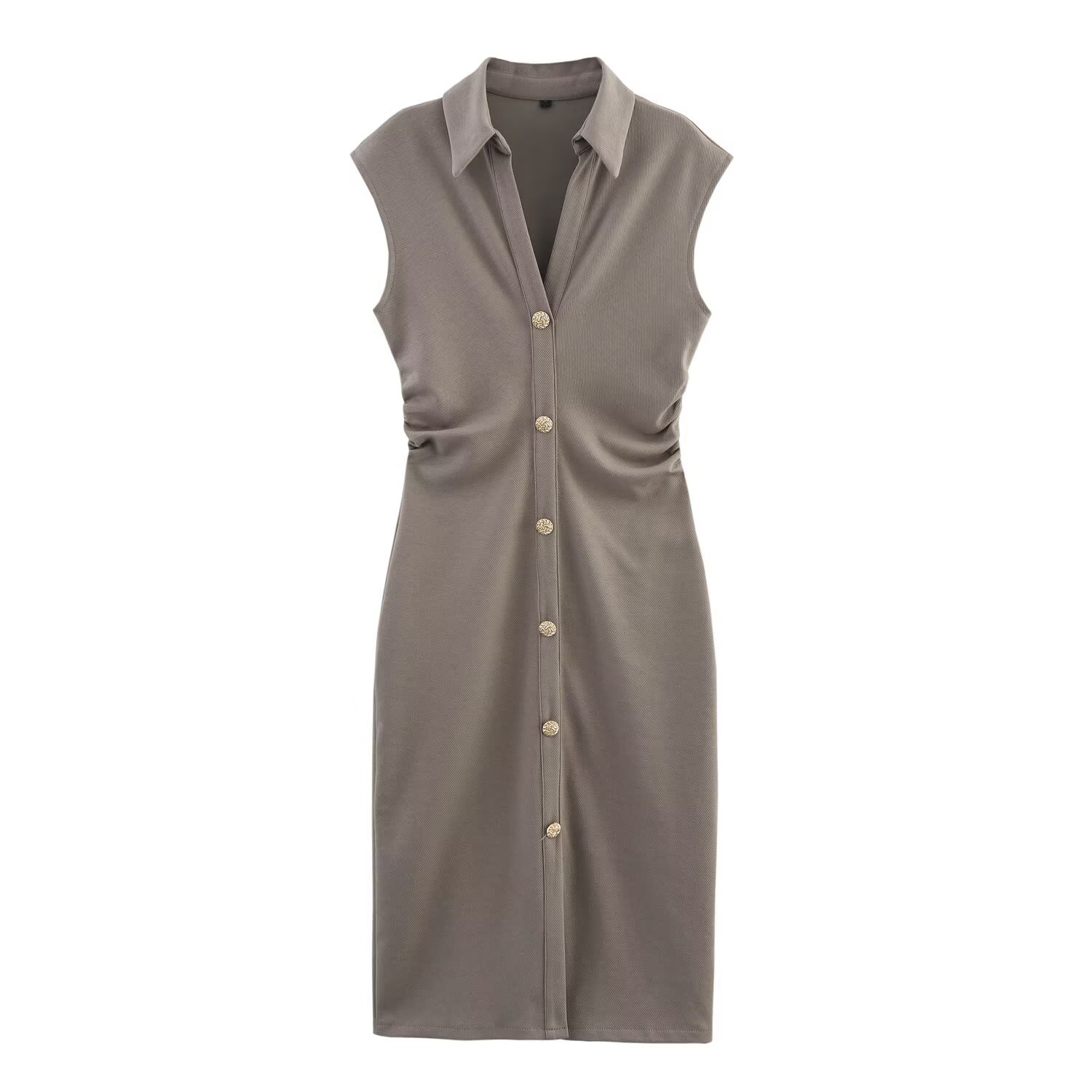 Hemdblusenkleid aus Baumwolle – Klassischer europäischer Stil KUN-00005