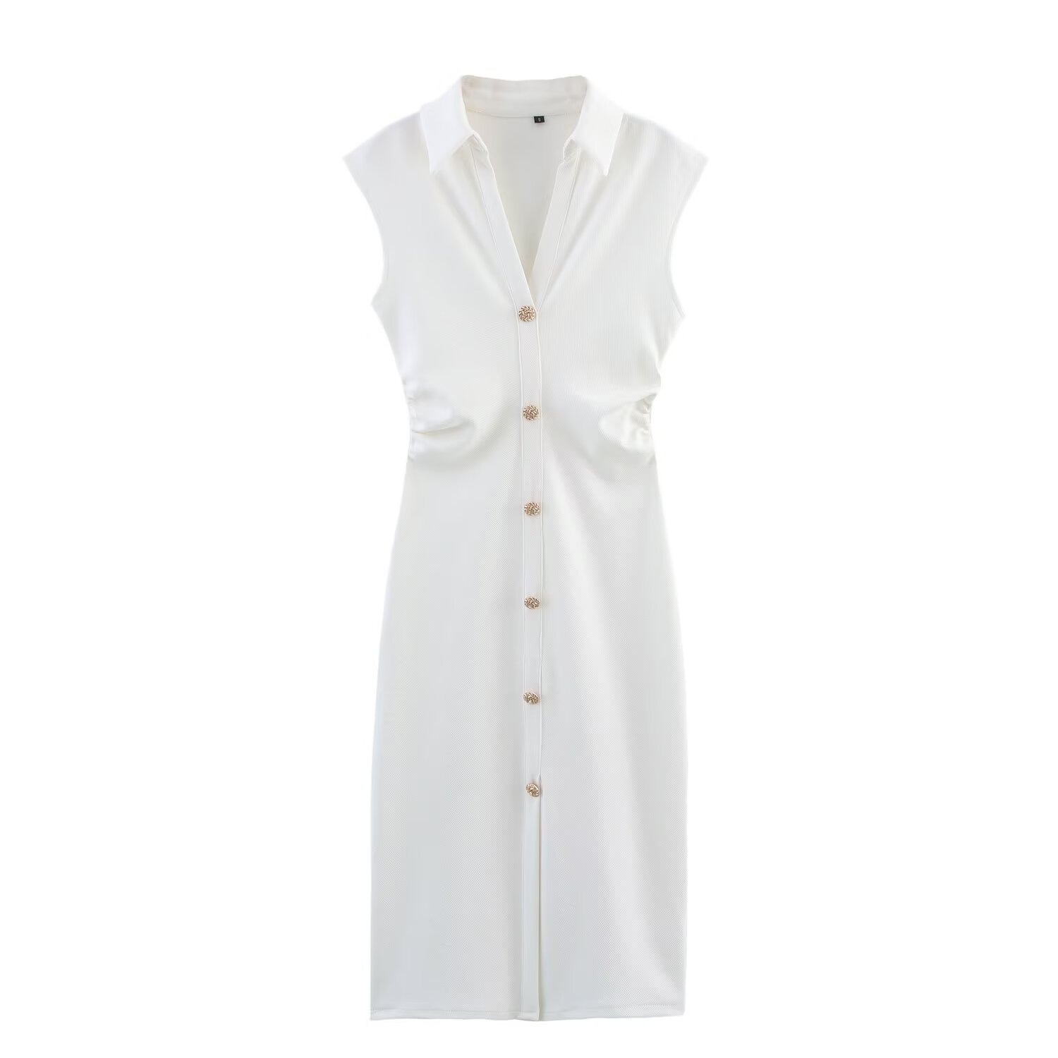 Hemdblusenkleid aus Baumwolle – Klassischer europäischer Stil KUN-00005