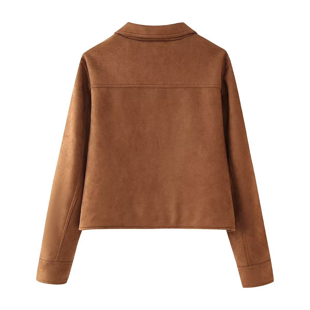 Veste en daim classique, polyvalente et élégante KUN-00001