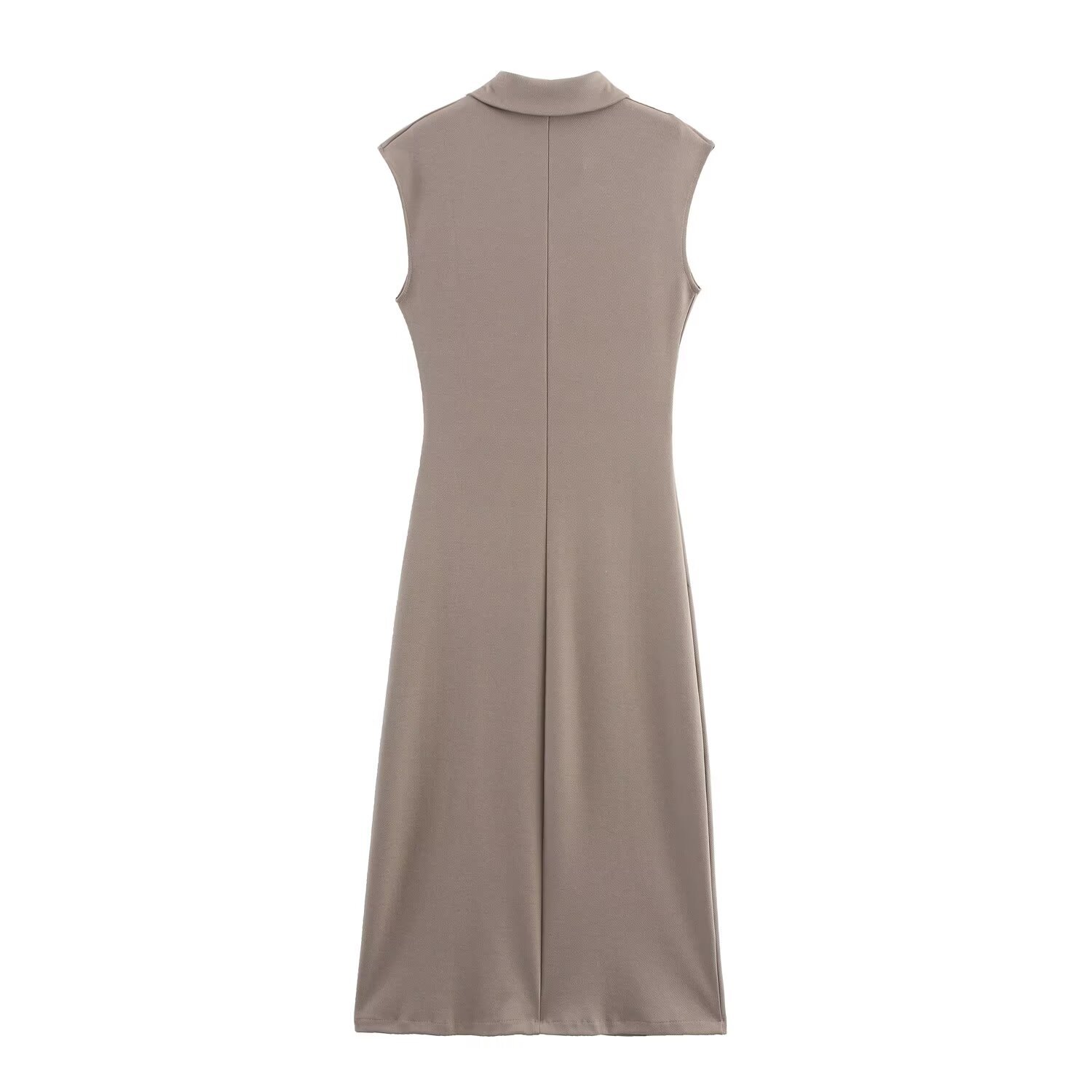 Women's Polo Collar Midi Dress Versatile KUN-00015