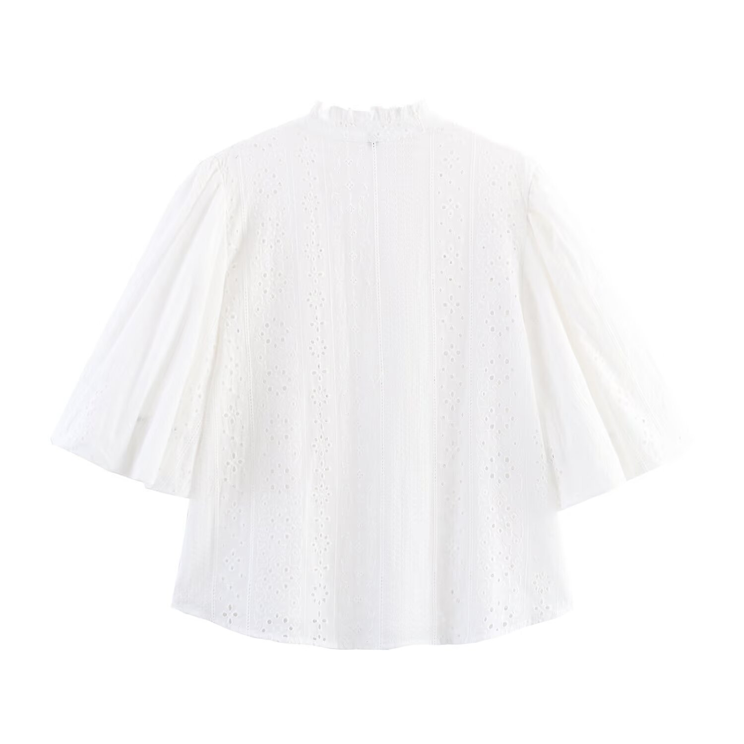 Women's Puff Sleeve Embroidered Blouse - Elegant & Stylish KUN-00027