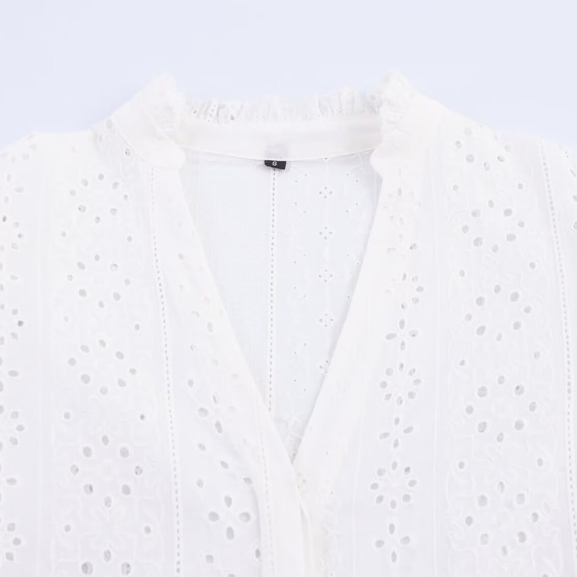 Women's Puff Sleeve Embroidered Blouse - Elegant & Stylish KUN-00027