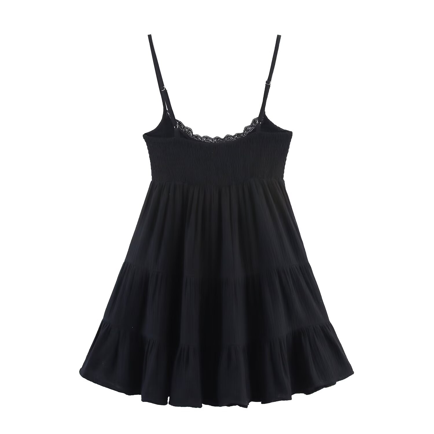 Lace Trim Tulle Mini Dress - European Style KUN-00179