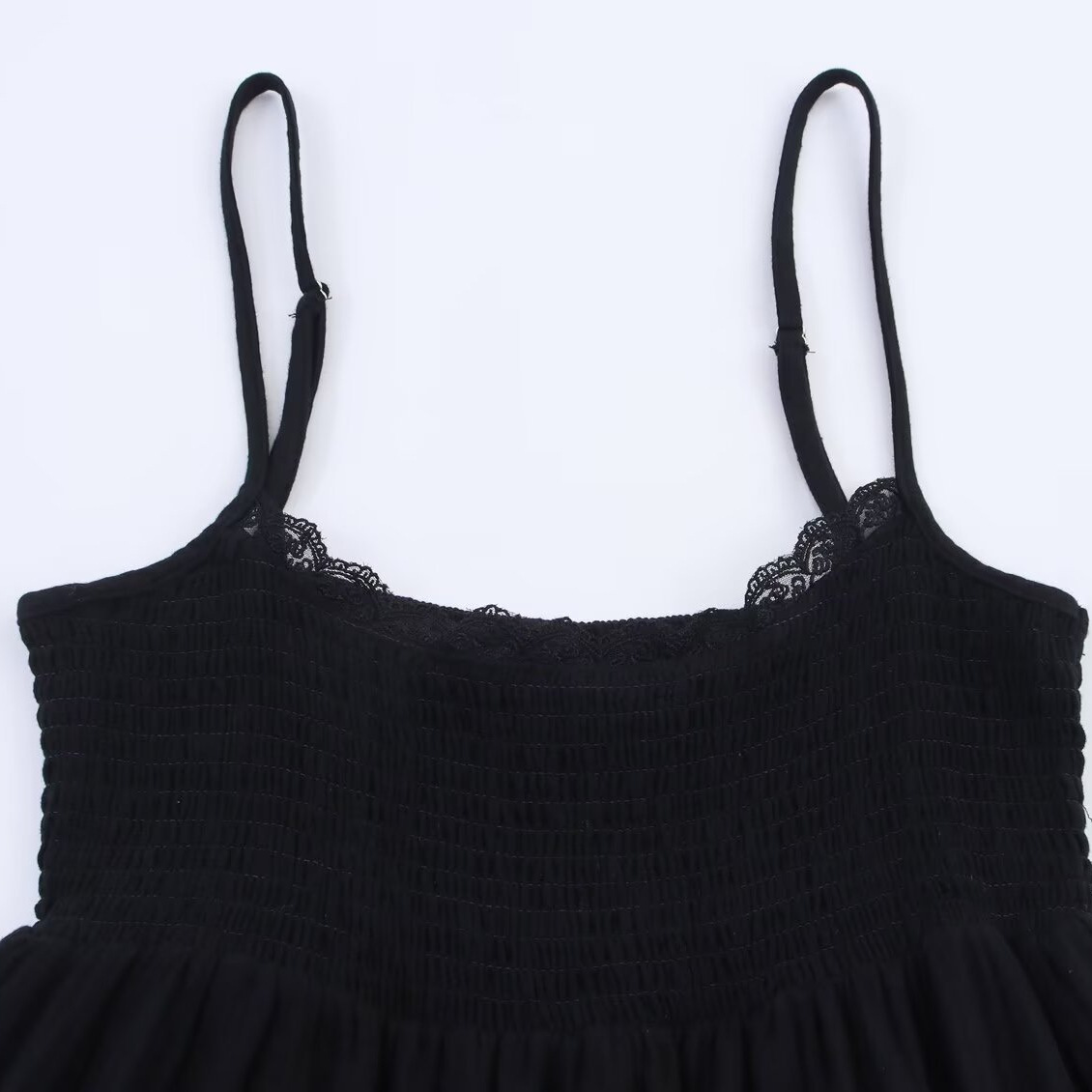 Lace Trim Tulle Mini Dress - European Style KUN-00179