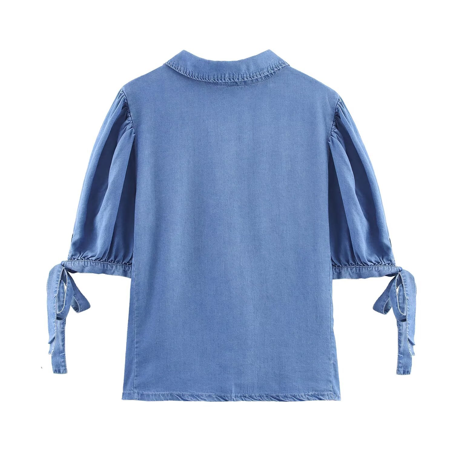 Damesblouse met strik en wijde broek set - Elastische taille KUN-00091