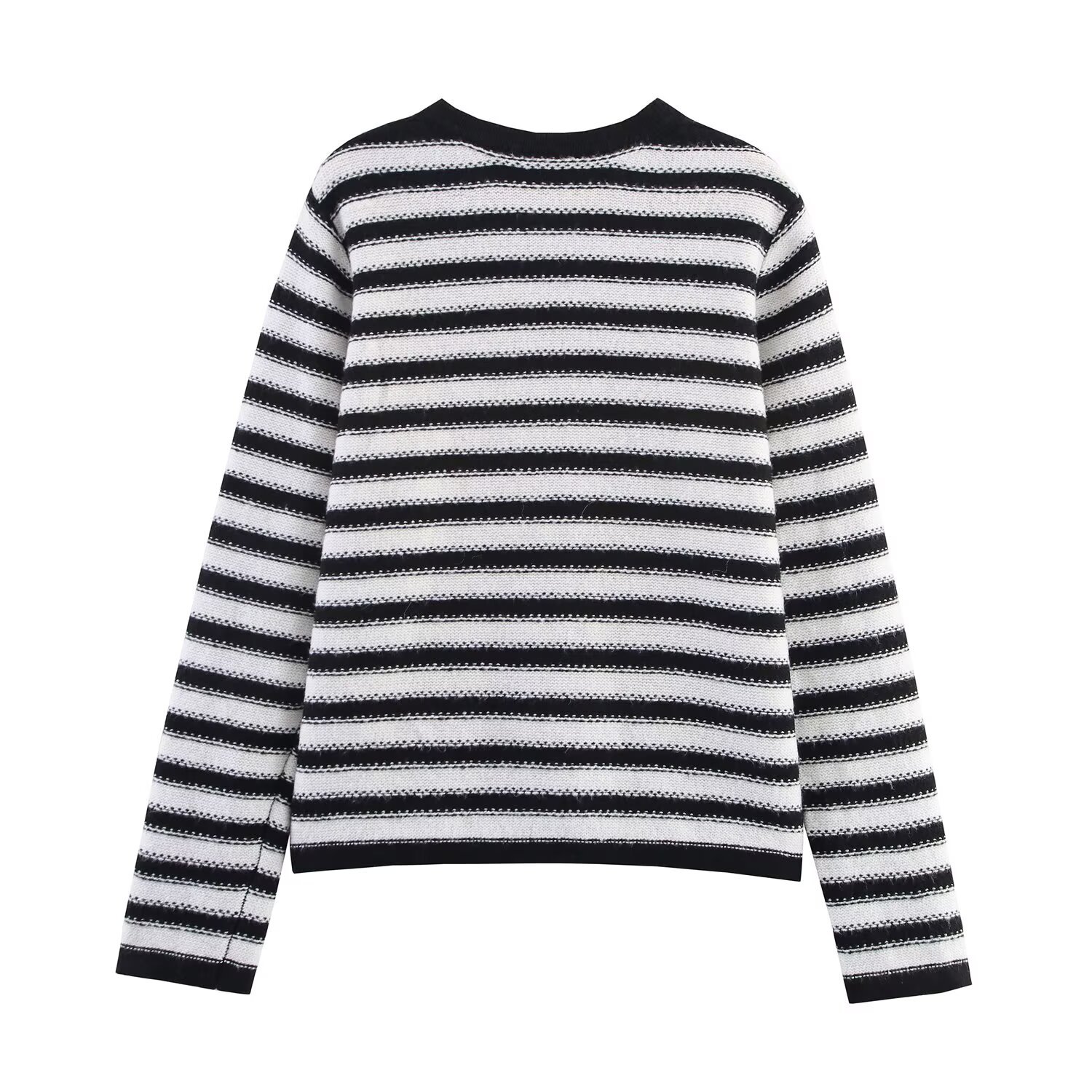 Gestreept vest met bloemmotief en knoopjes - Damesmodel in Europese stijl KUN-00033