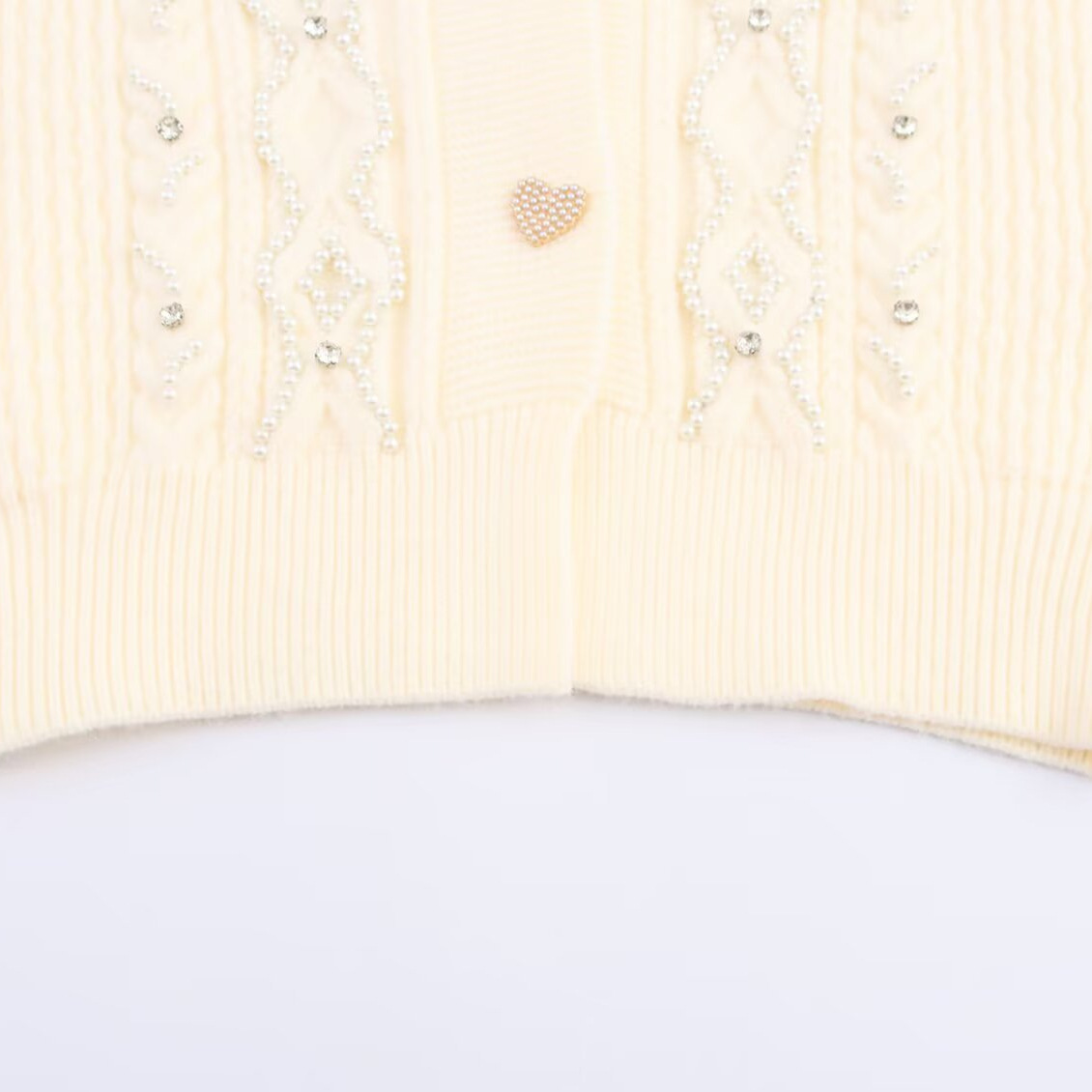 Knit Top Women's Beaded Drawstring Casual Chic KUN-00010