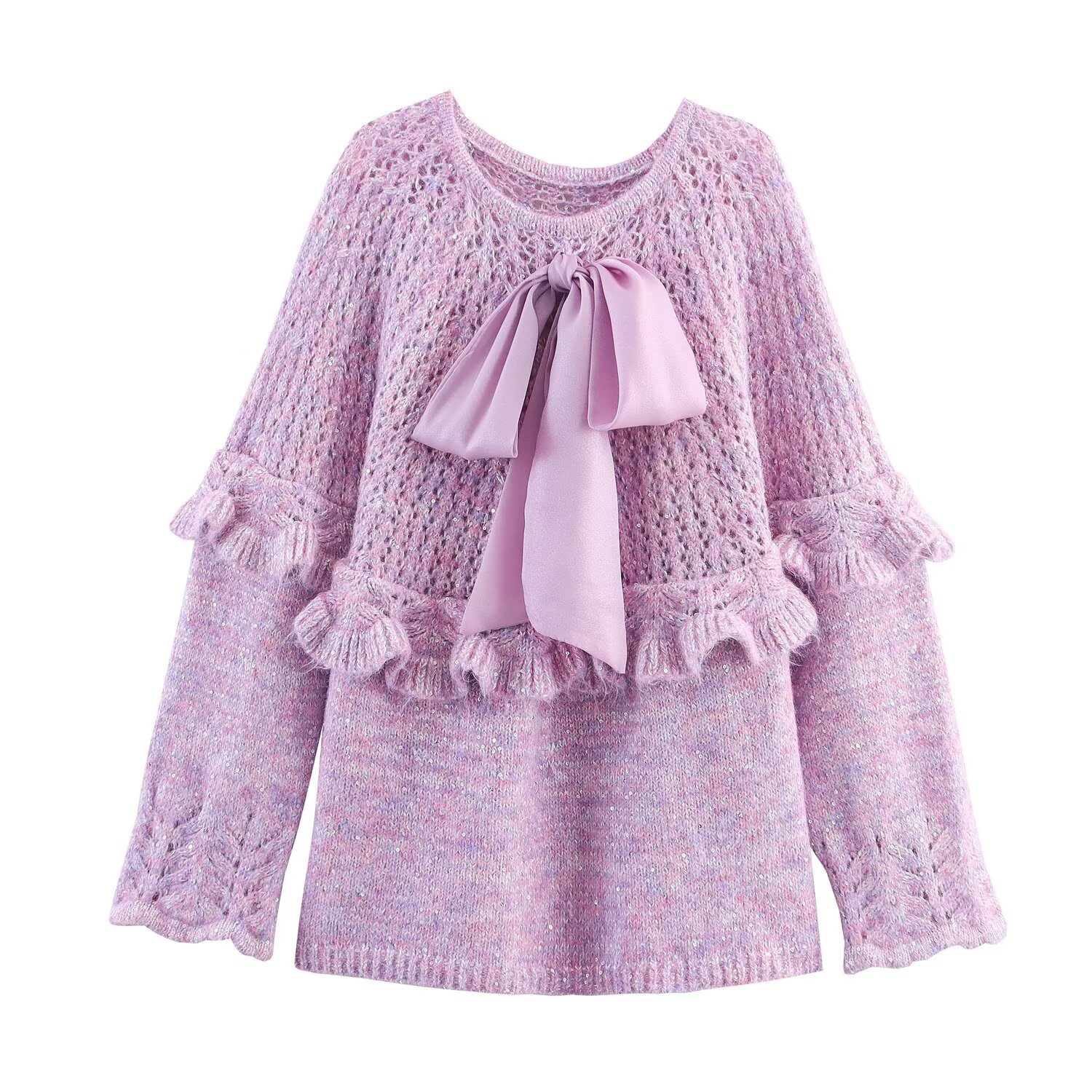 Gebreide jurkset met strikceintuur - Veelzijdig en stijlvol KUN-00042