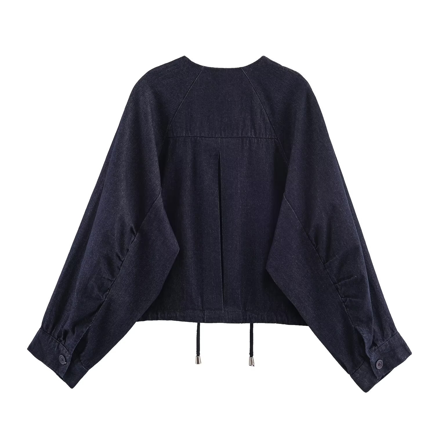 Veste aviateur matelassée en denim, jean à volants KUN-00158