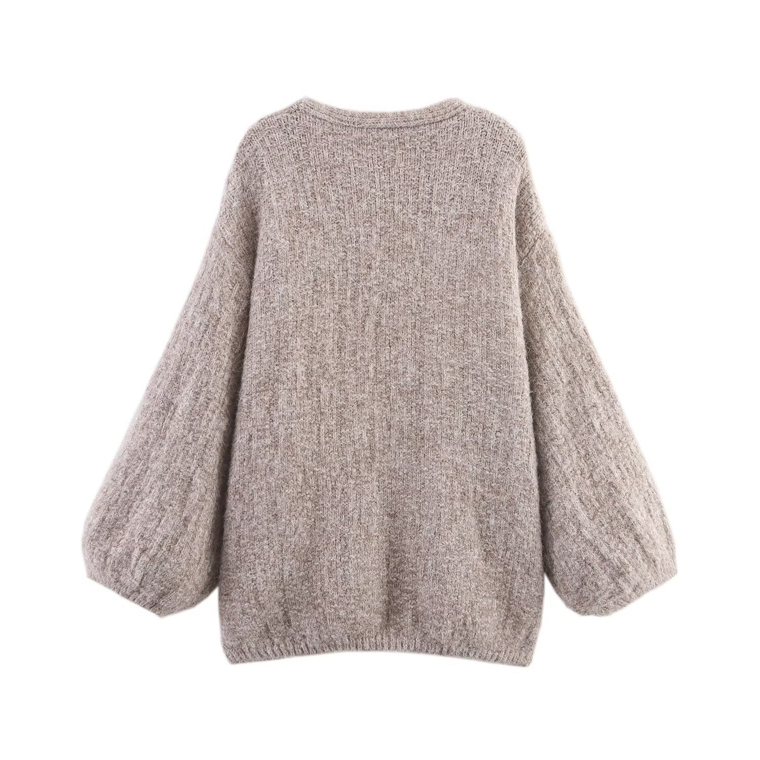 Knit Cardigan Sweater - European Style Casual Buttonless KUN-00045