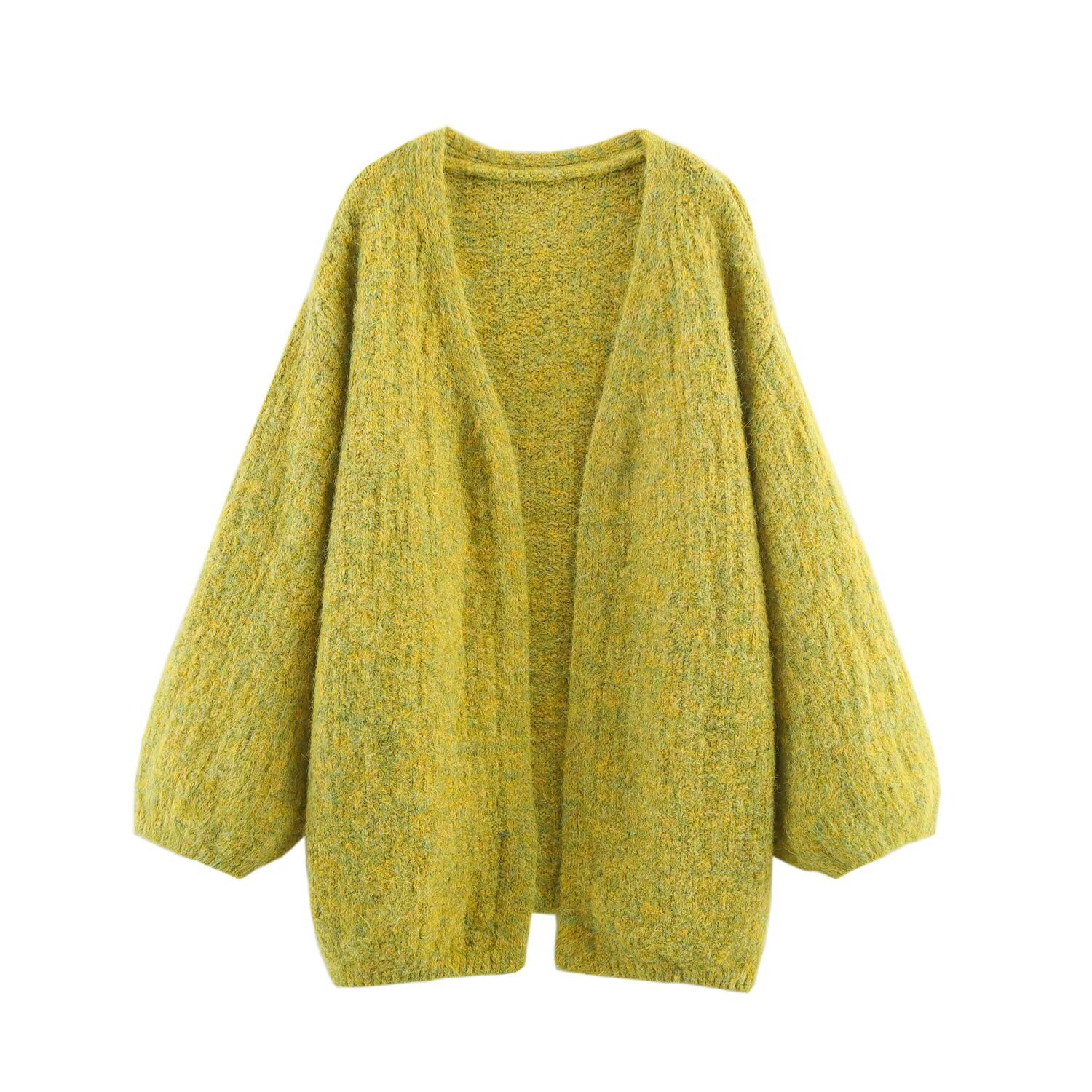 Knit Cardigan Sweater - European Style Casual Buttonless KUN-00045