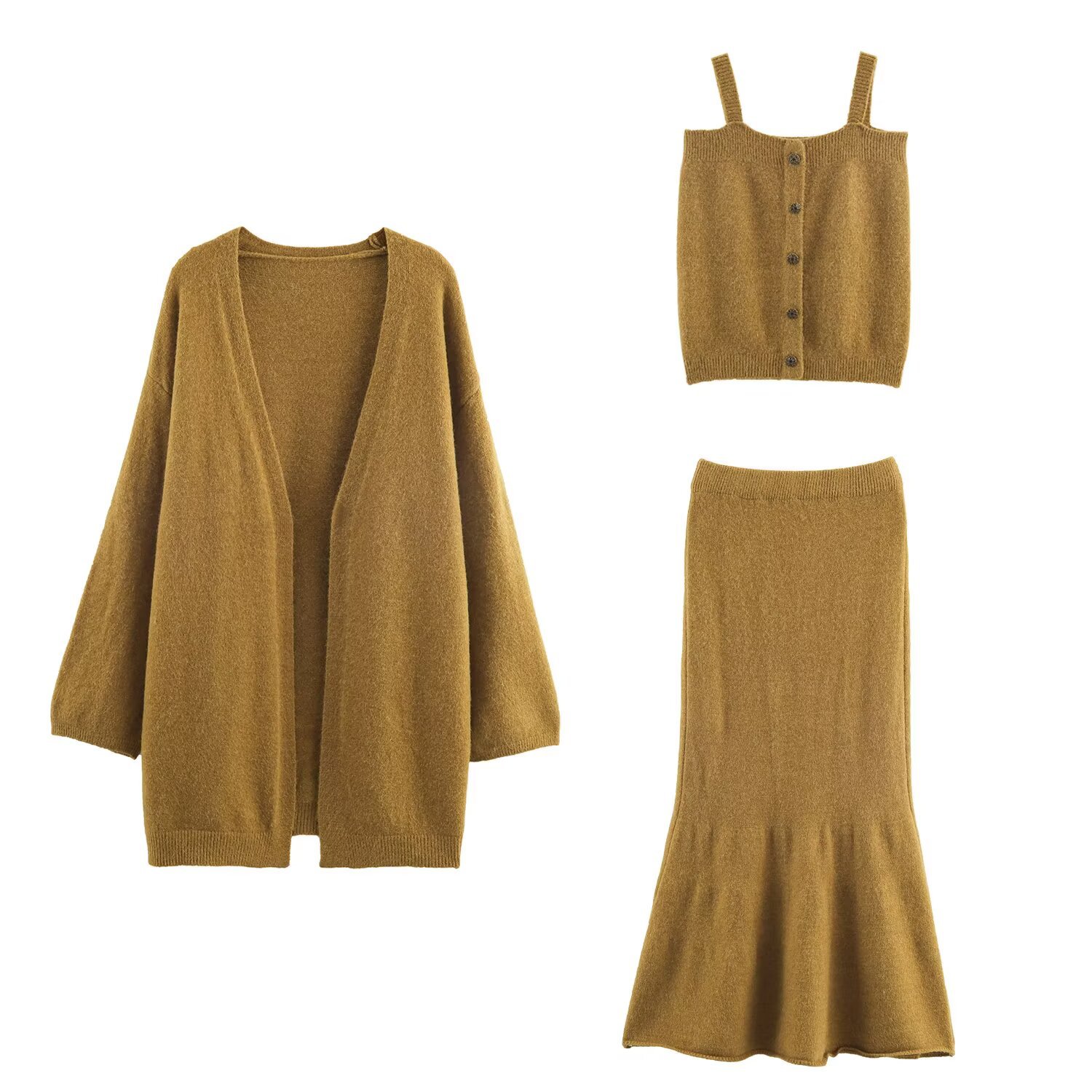 Ensemble trois pièces en maille - Tenue tendance et polyvalente KUN-00046