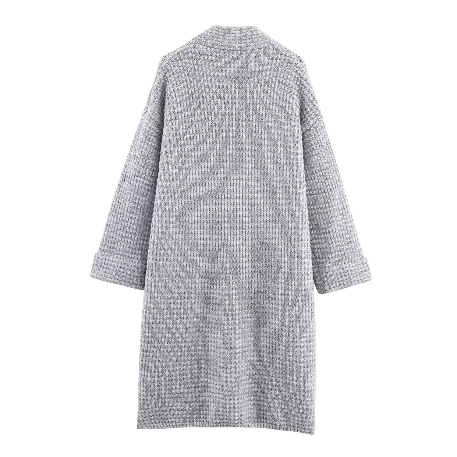 Cárdigan de punto largo informal elegante KUN-00028