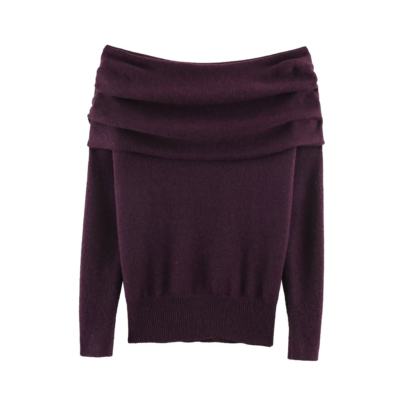 Knit Top Off Shoulder Sweater - Trendy European Style KUN-00098