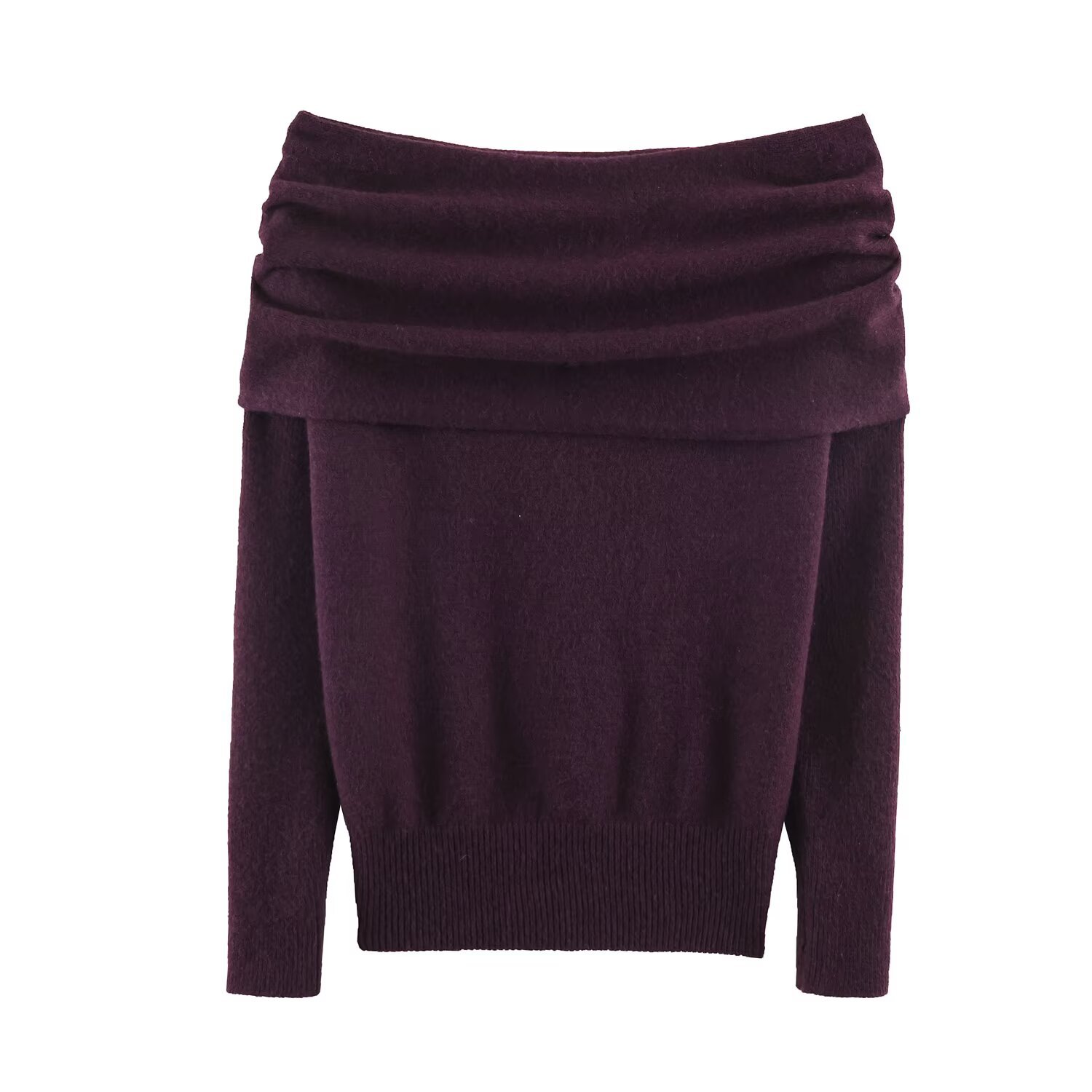 Knit Top Off Shoulder Sweater - Trendy European Style KUN-00098