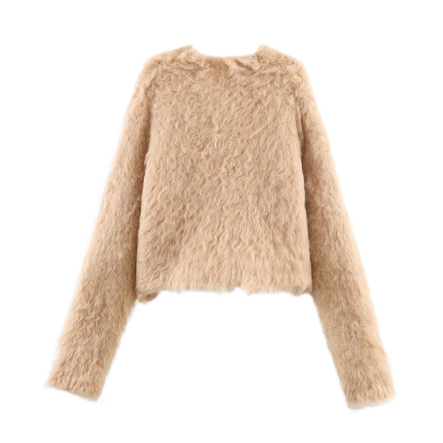 Suéter tipo cárdigan de punto - Elegante suéter de manga larga con abertura frontal KUN-00128